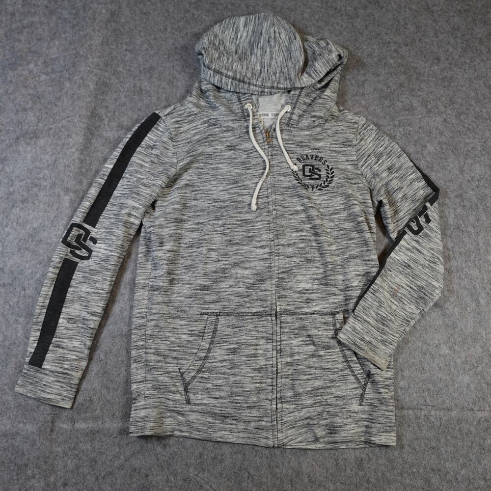 Victorias Secret Jacket Womens Small Full Zip Hooded Hoodie Oregon State Beavers